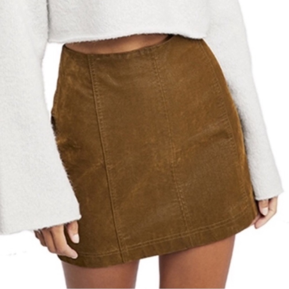 Free People Modern Femme Suede Mini Skirt - Size 12 - NWT